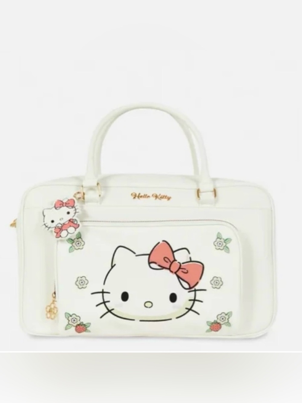 Hello Kitty White Faux Leather Satchel/duffle - free surprise gift! :) - Picture 7 of 7